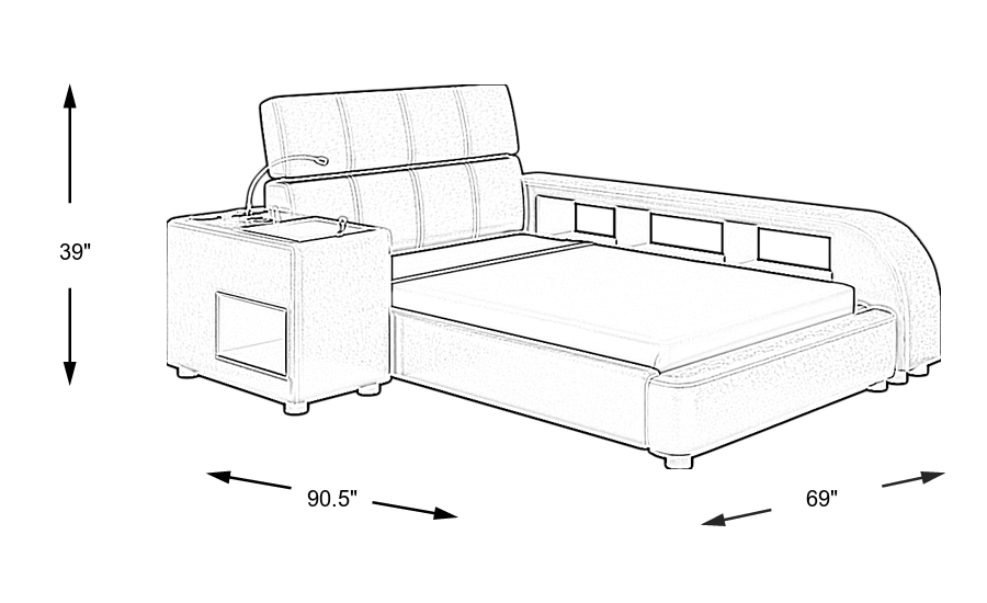 Dimension Image. Please refer to the Dimension Tab on this page for dimension details.