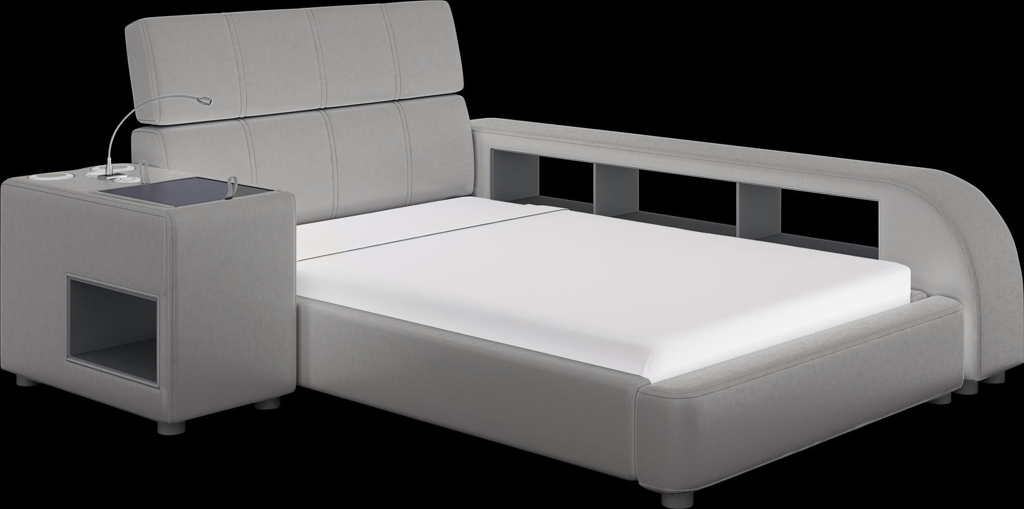 Kids reGen™ Recharged Gray 5 Pc Full Bed with Nightstand and Bookcase - Thumbnail - Image 1