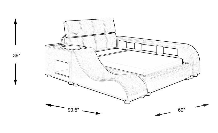 Dimension Image. Please refer to the Dimension Tab on this page for dimension details.