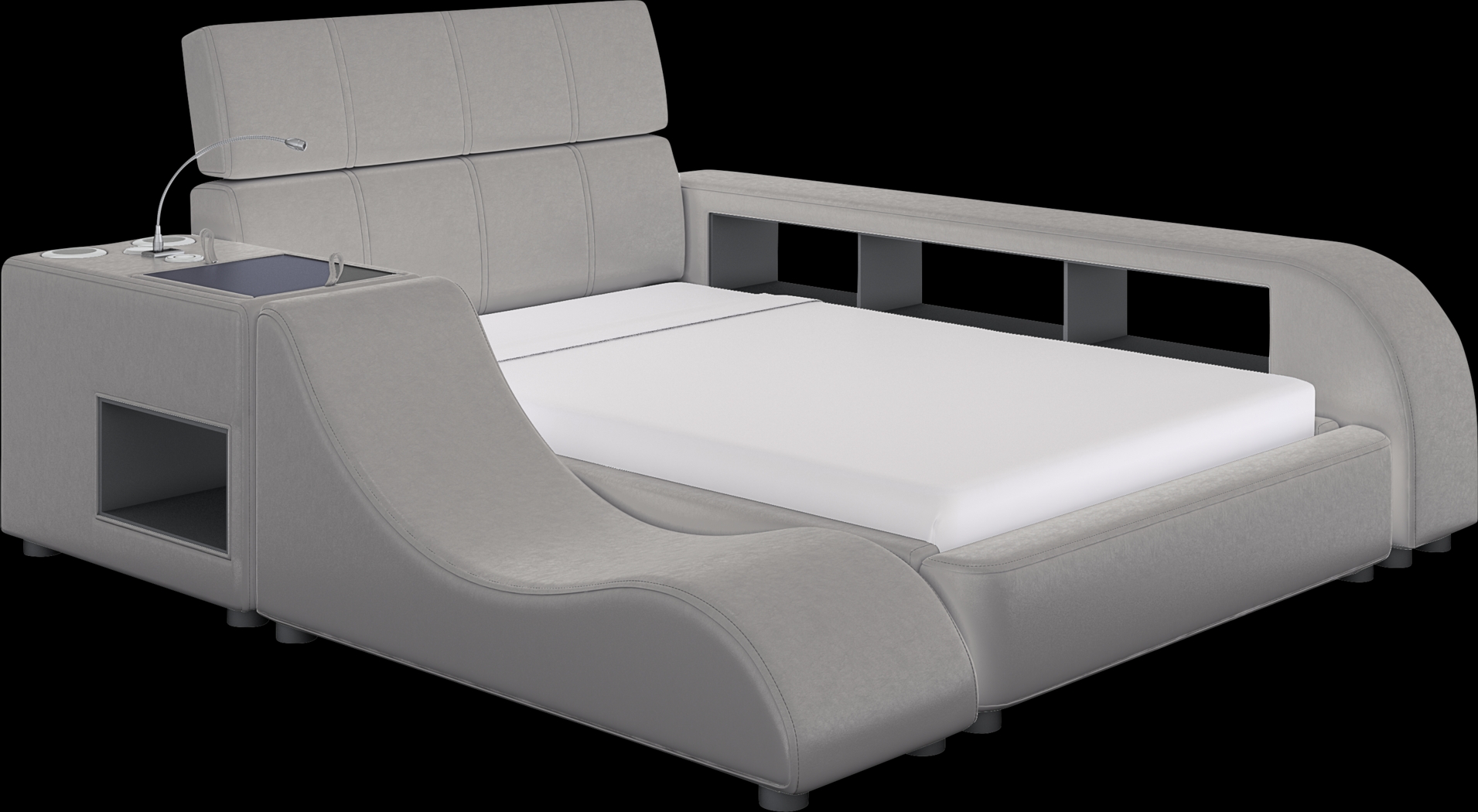 Kids reGen™ Recharged Gray 6 Pc Twin Bed with Nightstand, Bookcase and Lounger - Thumbnail - Image 1