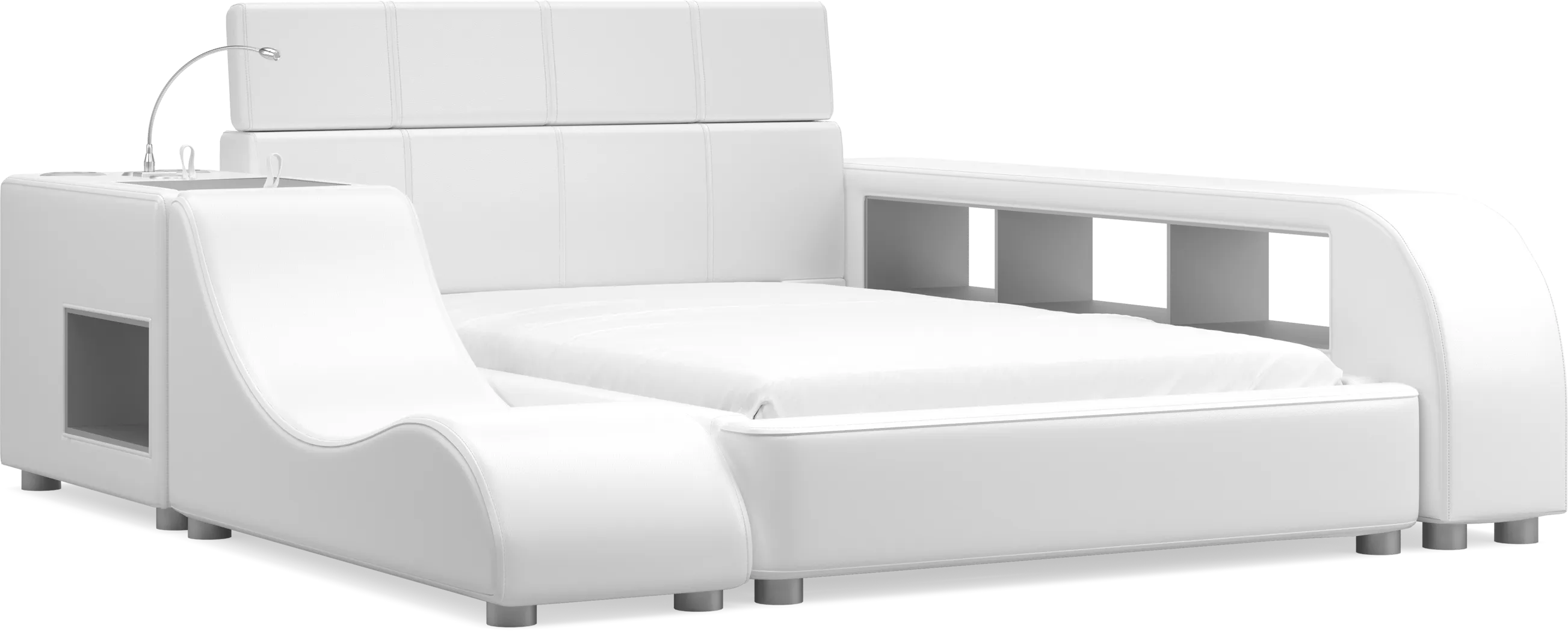 Kids reGen™ Recharged White 6 Pc Full Bed with Nightstand, Bookcase and Lounger - Thumbnail - Image 2