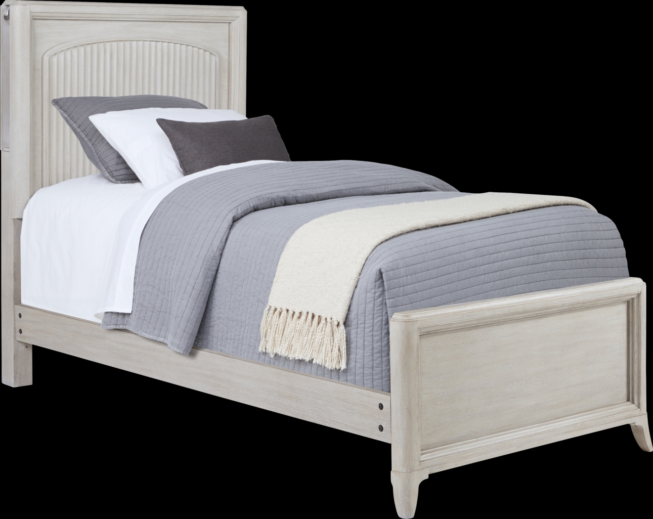 Kids reGen™ Vivien White 3 Pc Twin Panel Bed - Thumbnail - Image 1