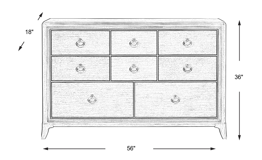 Dimension Image. Please refer to the Dimension Tab on this page for dimension details.