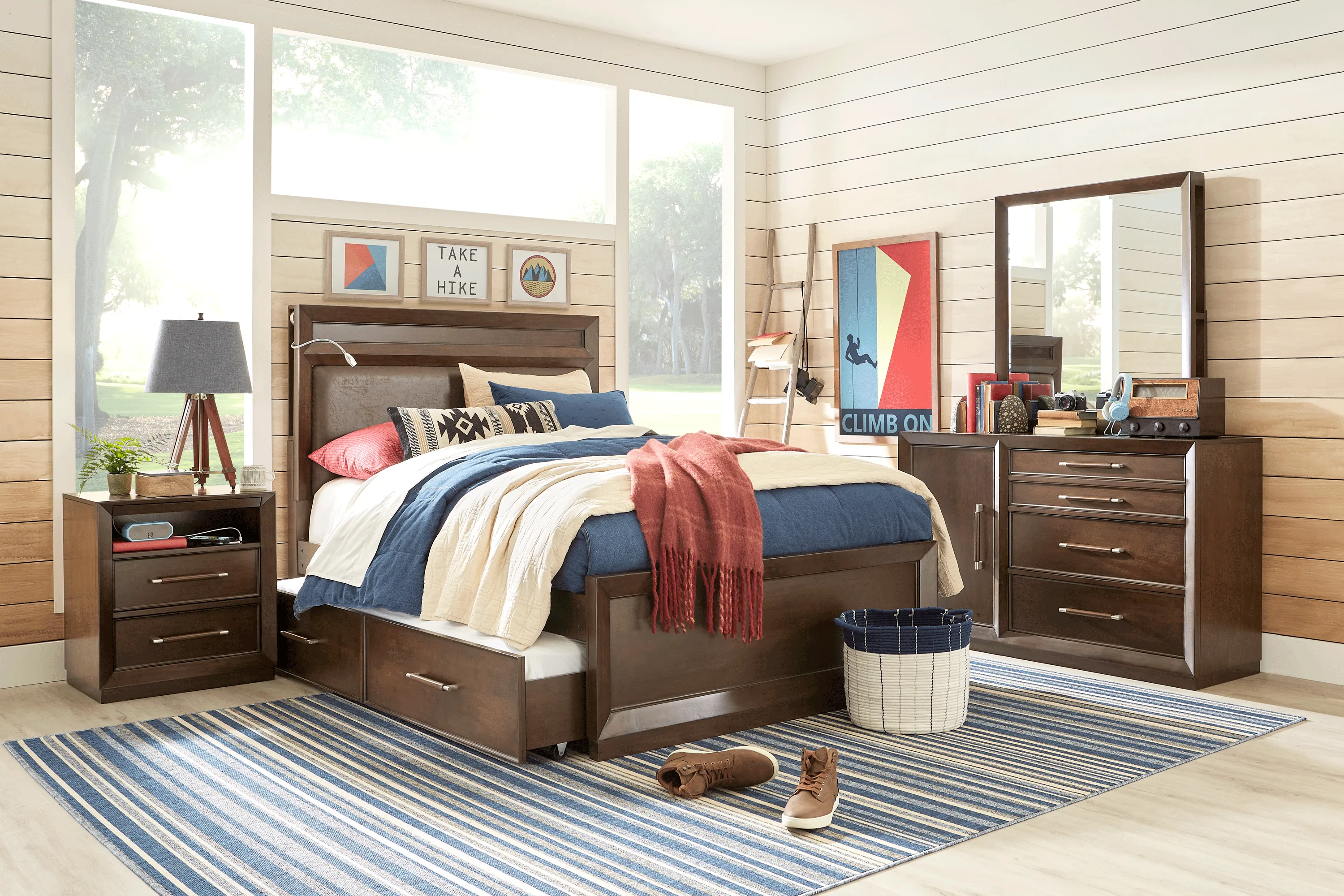 Kids reGen™ Zaine Brown Cherry 3 Pc Twin Upholstered Bed - Thumbnail - Image 2