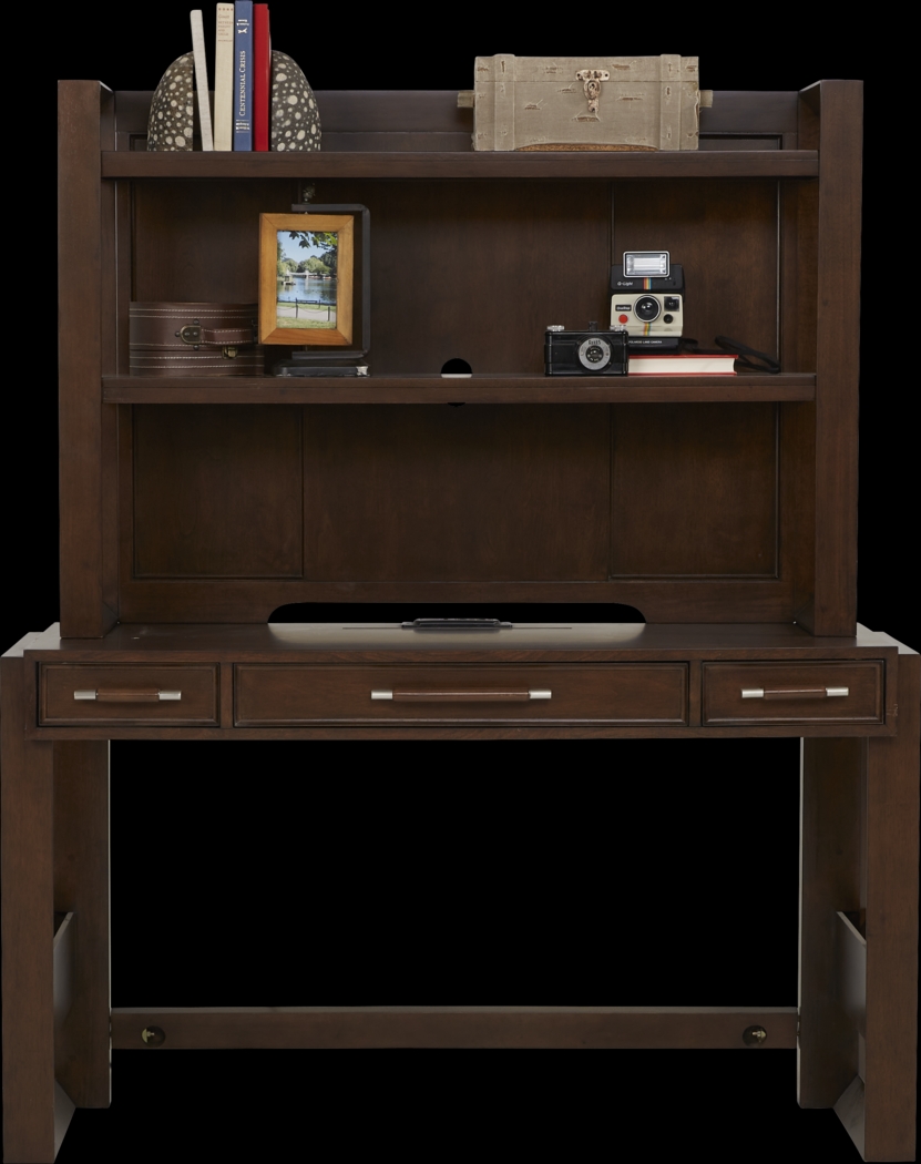 Kids reGen™ Zaine Brown Cherry Desk & Hutch Set - Thumbnail - Image 1