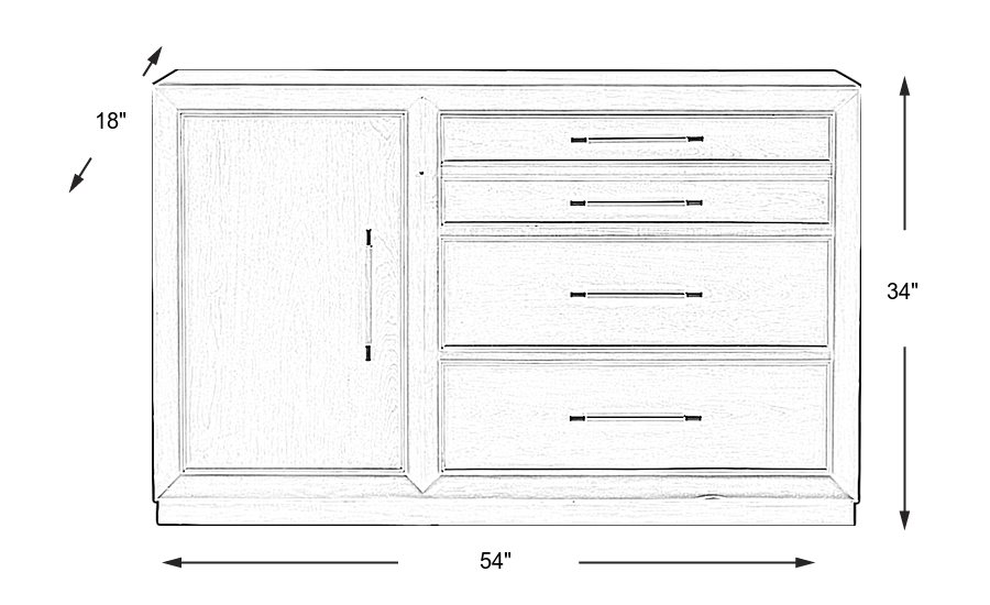 Dimension Image. Please refer to the Dimension Tab on this page for dimension details.