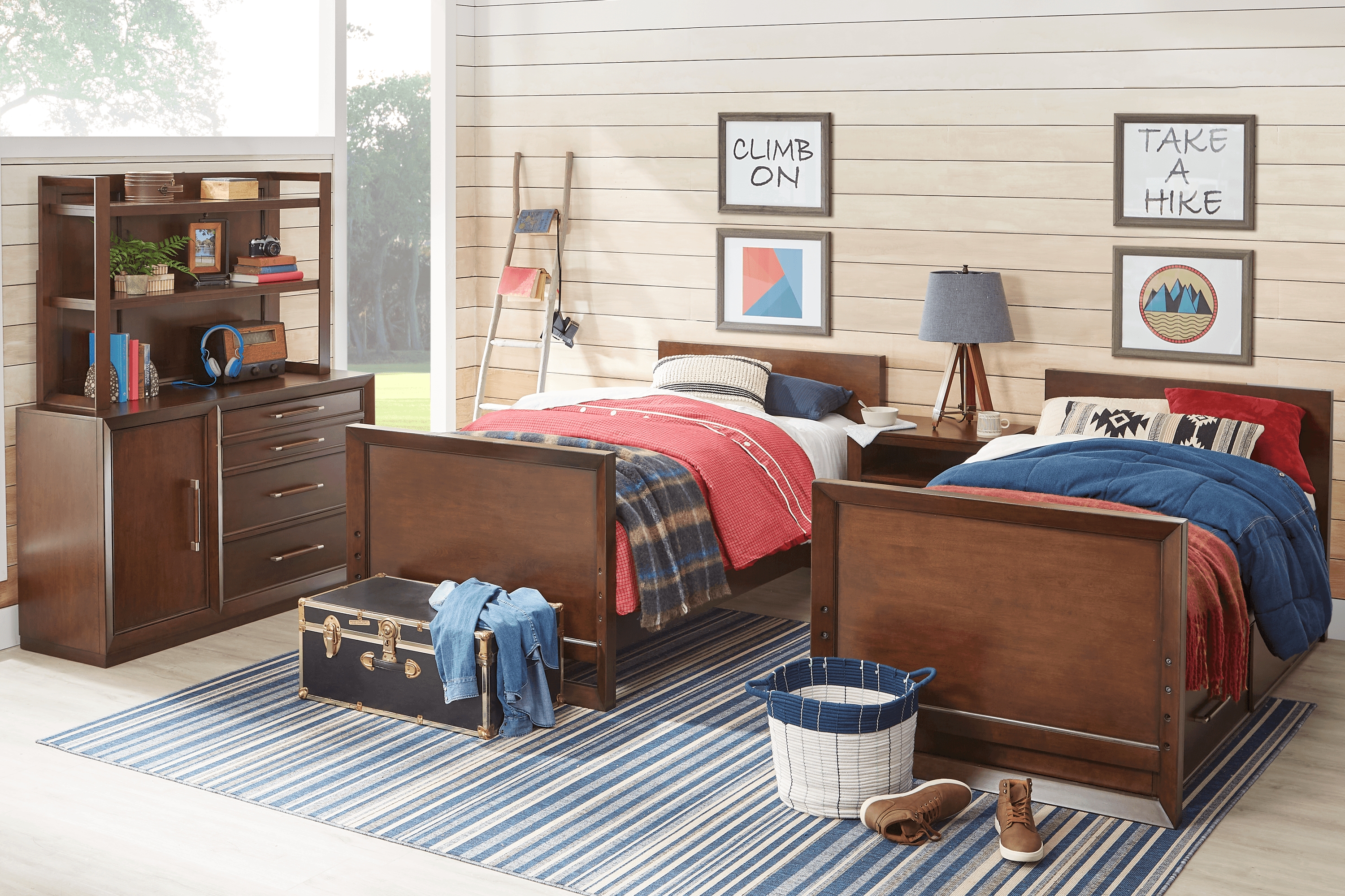 Kids reGen™ Zaine Brown Cherry Twin/Twin Bunk with Twin Storage Trundle - Thumbnail - Image 2