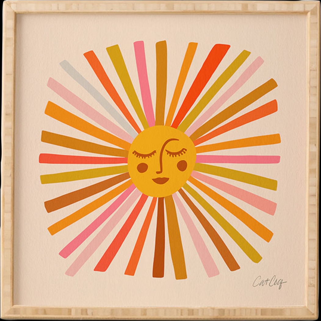 Kids Retro Sunshine Tan Framed Wall Art - Thumbnail - Image 1