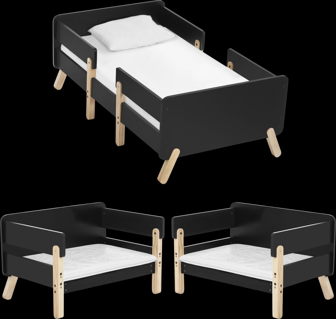 Kids Rhysa Black Toddler Bed - Thumbnail - Image 4