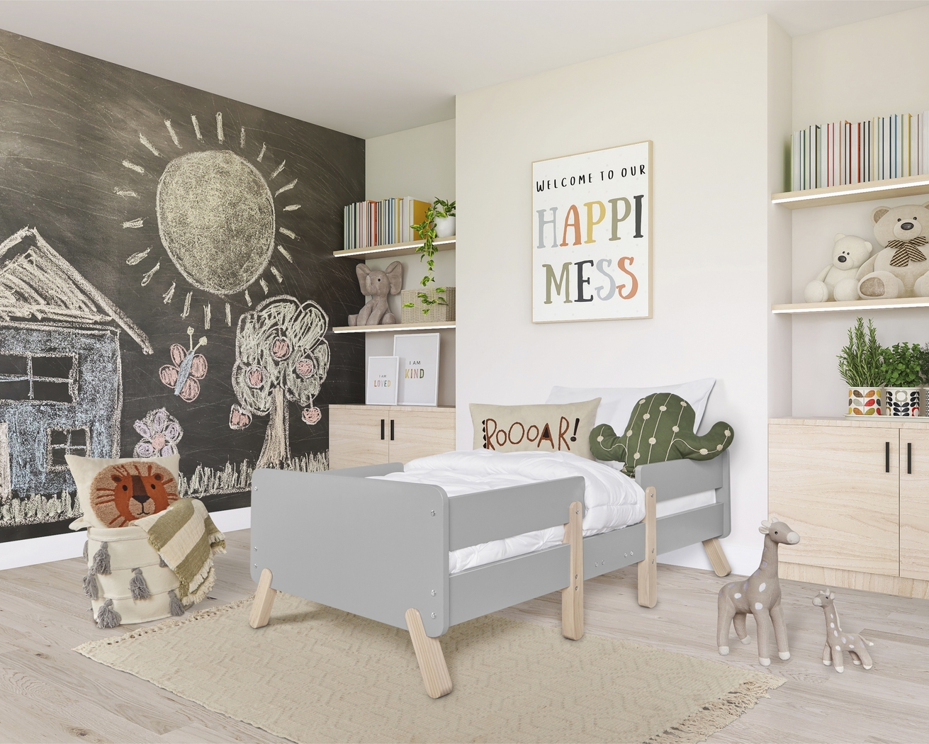 Kids Rhysa Gray Toddler Bed - Thumbnail - Image 2