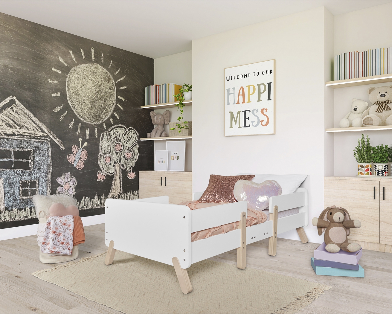 Kids Rhysa White Toddler Bed - Thumbnail - Image 2