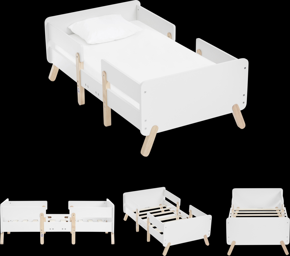 Kids Rhysa White Toddler Bed - Thumbnail - Image 5