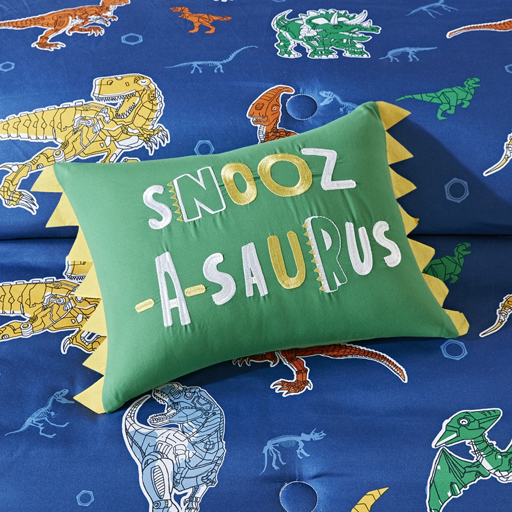 Kids Roar-A-Saurus Blue 8 Pc Full Comforter Set - Thumbnail - Image 6