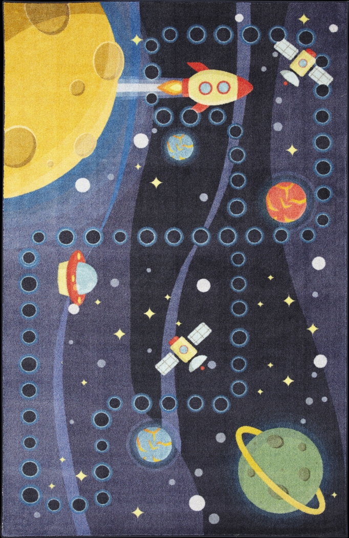 Kids Rocket Games Navy 5' x 8' Rug - Thumbnail - Image 1