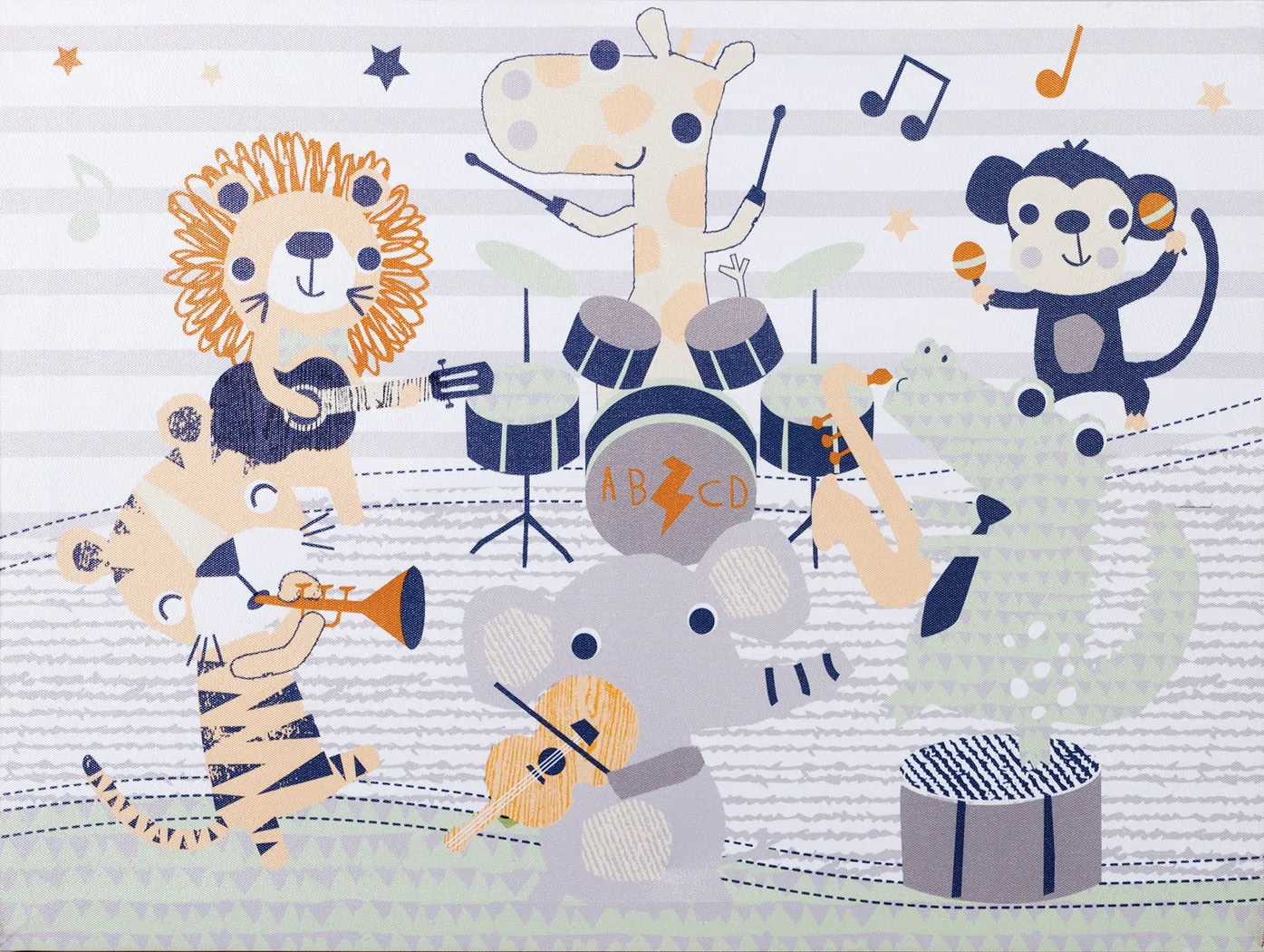 Kids Safari Rock Band Beige Artwork - Thumbnail - Image 1