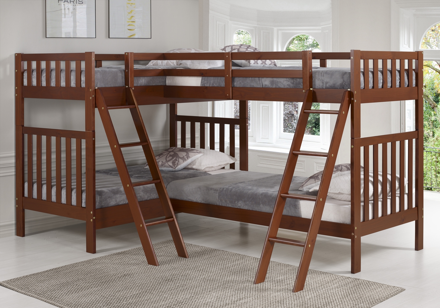 Kids Romvern Chestnut Twin/Twin/Twin/Twin Bunk Bed - Thumbnail - Image 2