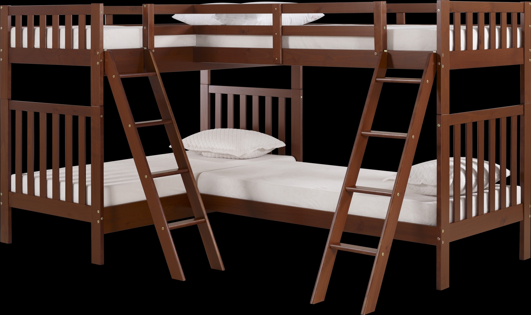 Kids Romvern Chestnut Twin/Twin/Twin/Twin Bunk Bed - Thumbnail - Image 1
