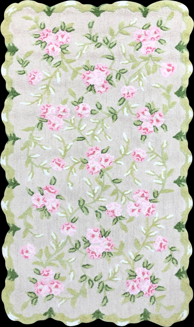 Kids Rose Garden Green 4'7 x 7'7 Rug - Thumbnail - Image 1