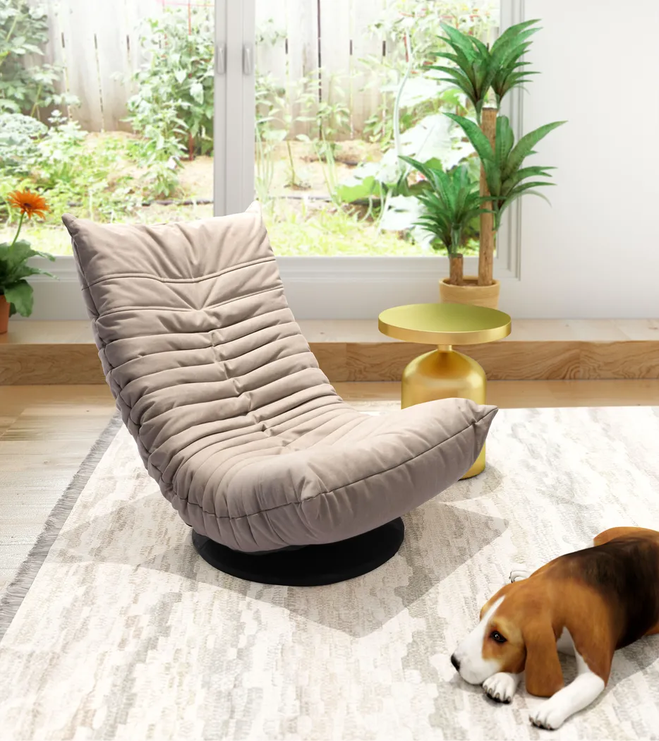 Kids Rowey Beige Swivel Chair - Thumbnail - Image 3