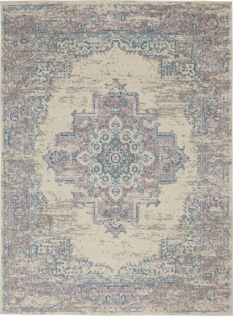 Kids Highmark Pink 5'3 x 7'3 Medallion Rug - Thumbnail - Image 1