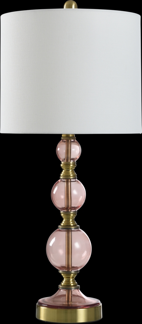 Kids Royal Princess Decor Pink Glass Table Lamp - Thumbnail - Image 1