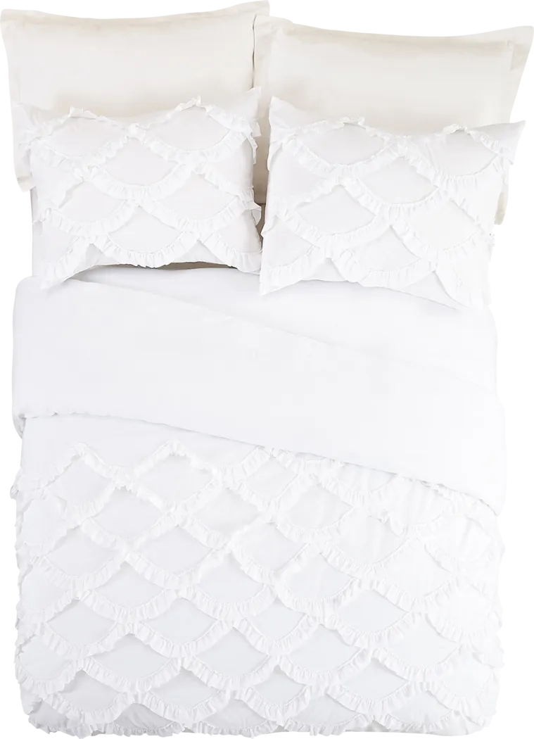 Kids Ruffled Dreams White 4 Pc Full/Queen Comforter Set - Thumbnail - Image 2