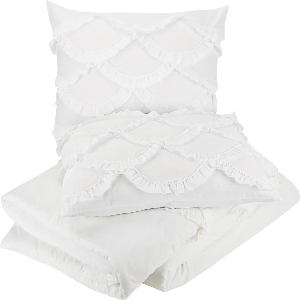 Kids Ruffled Dreams White 4 Pc Full/Queen Comforter Set - Thumbnail - Image 4