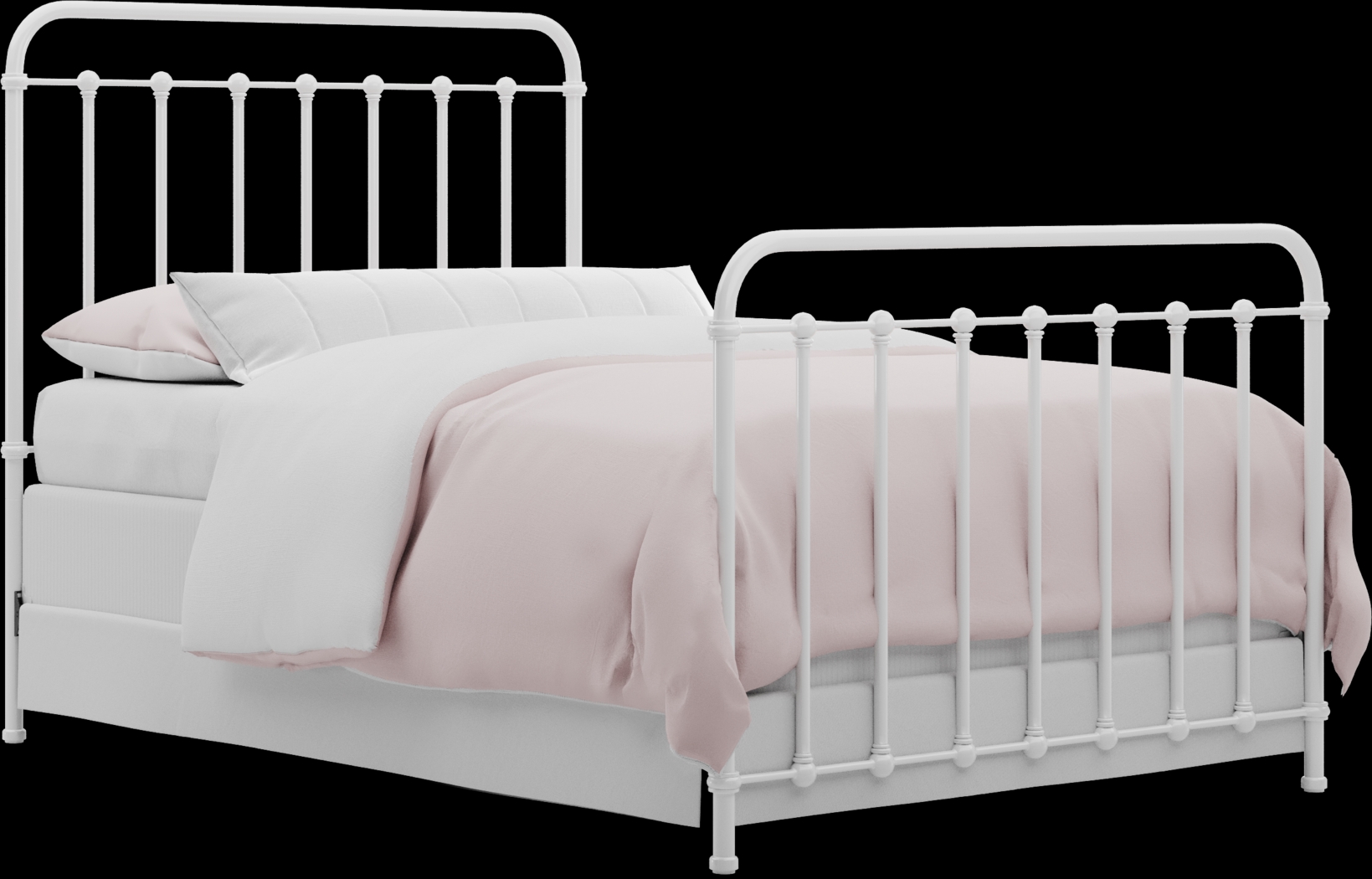 Kids Saddlerock White Full Metal Bed - Thumbnail - Image 1