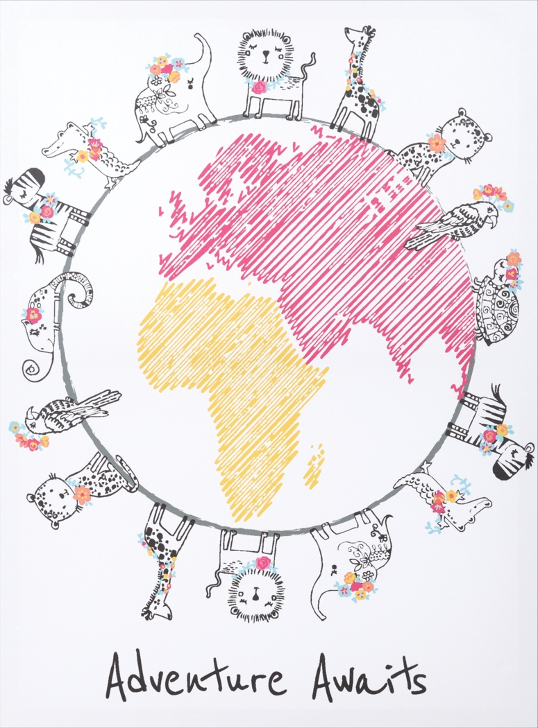 Kids Safari Globe Light Gray Artwork - Thumbnail - Image 1