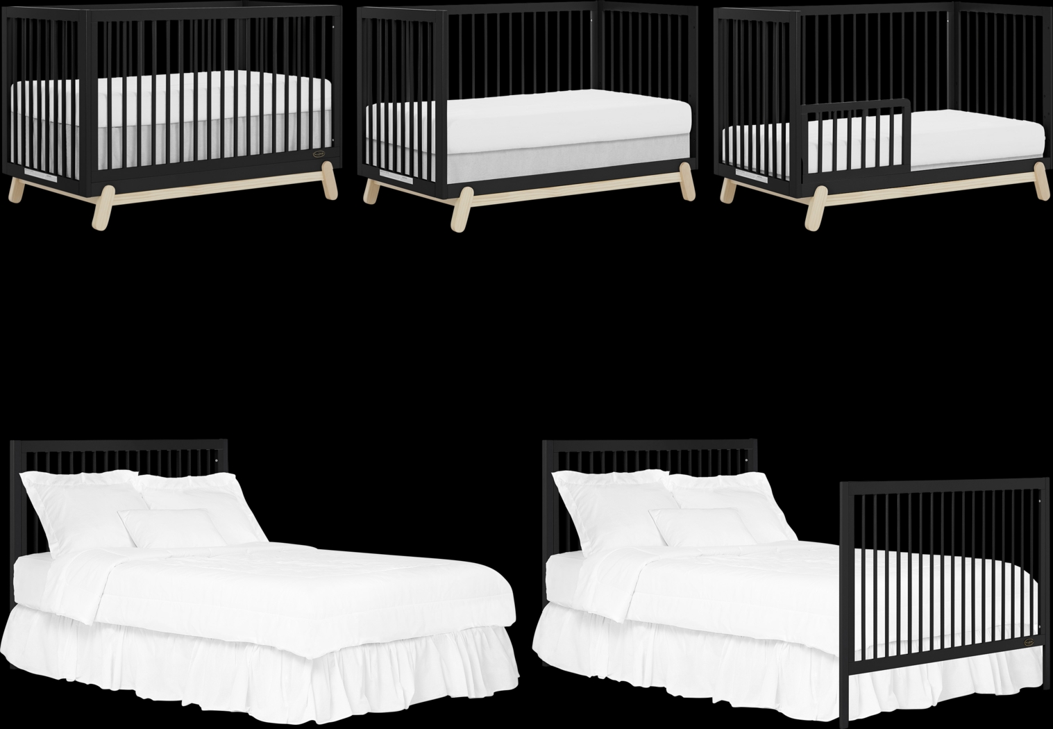 Kids Salvra Black Convertible Crib - Thumbnail - Image 5
