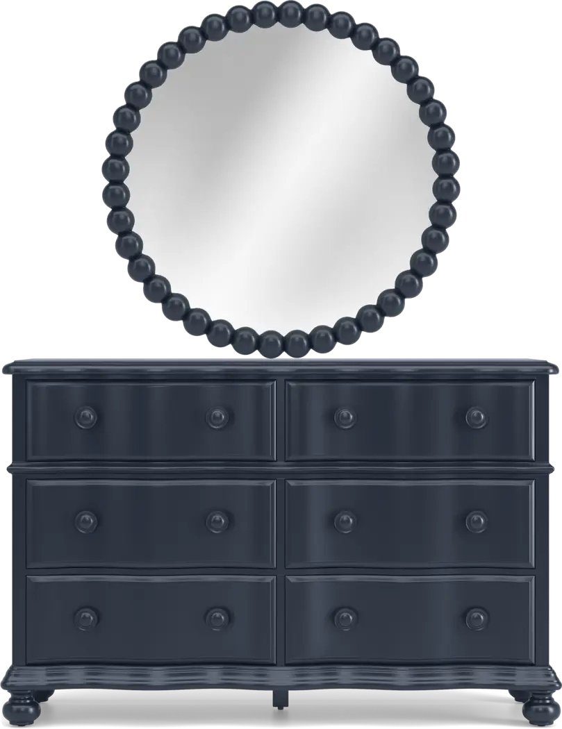 Kids San Simeon Blue Dresser with Round Mirror - Thumbnail - Image 1