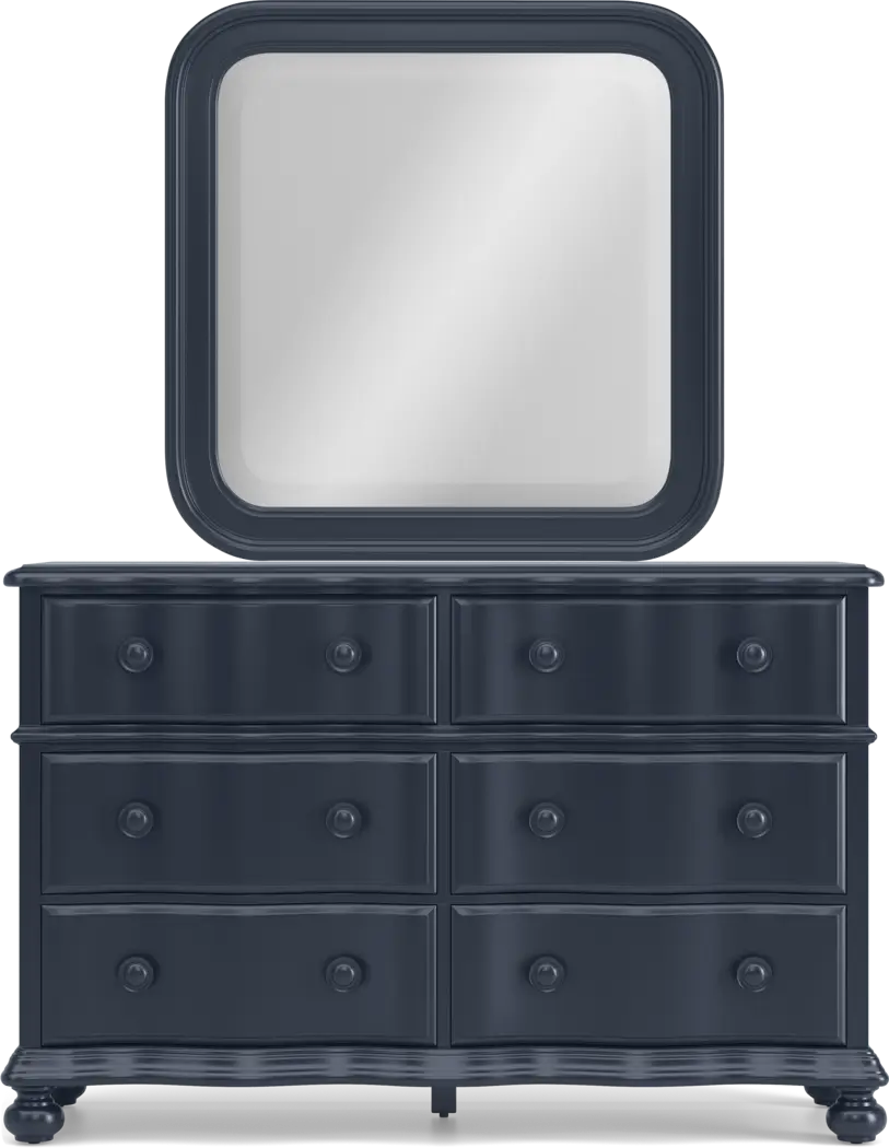 Kids San Simeon Blue Dresser with Square Mirror - Thumbnail - Image 1