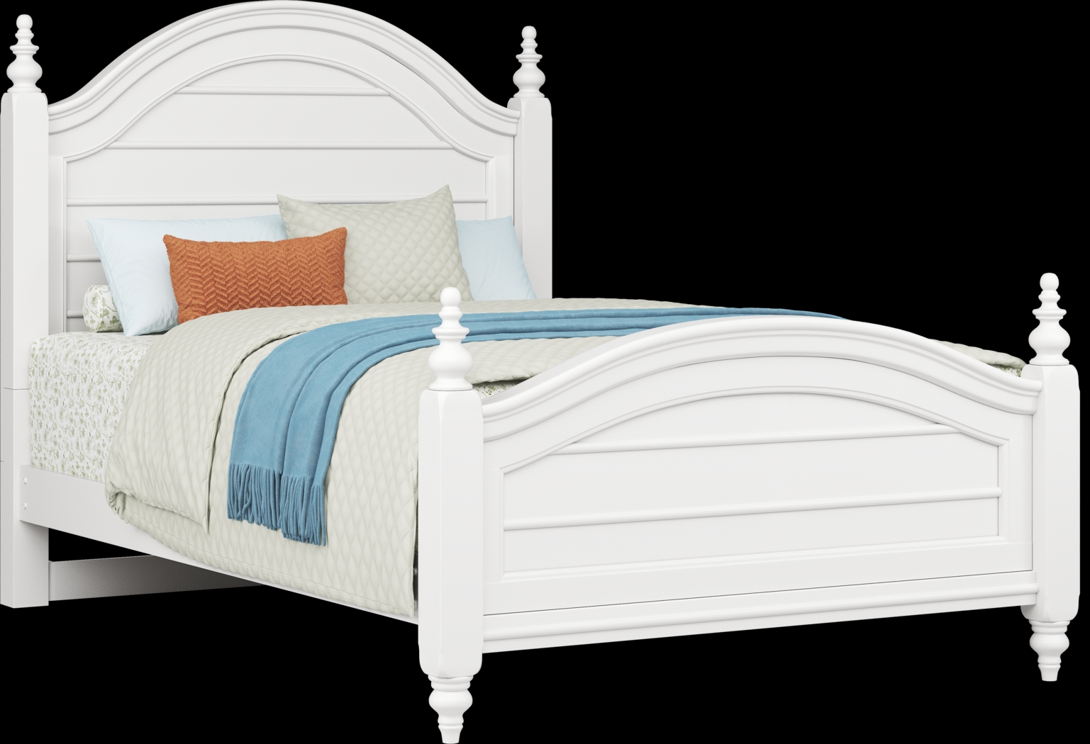 Kids San Simeon White Full Poster Bed - Thumbnail - Image 1