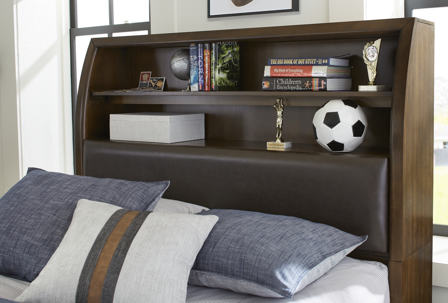 Kids Santa Cruz Brown Cherry Full Bookcase Bedroom - Thumbnail - Image 4