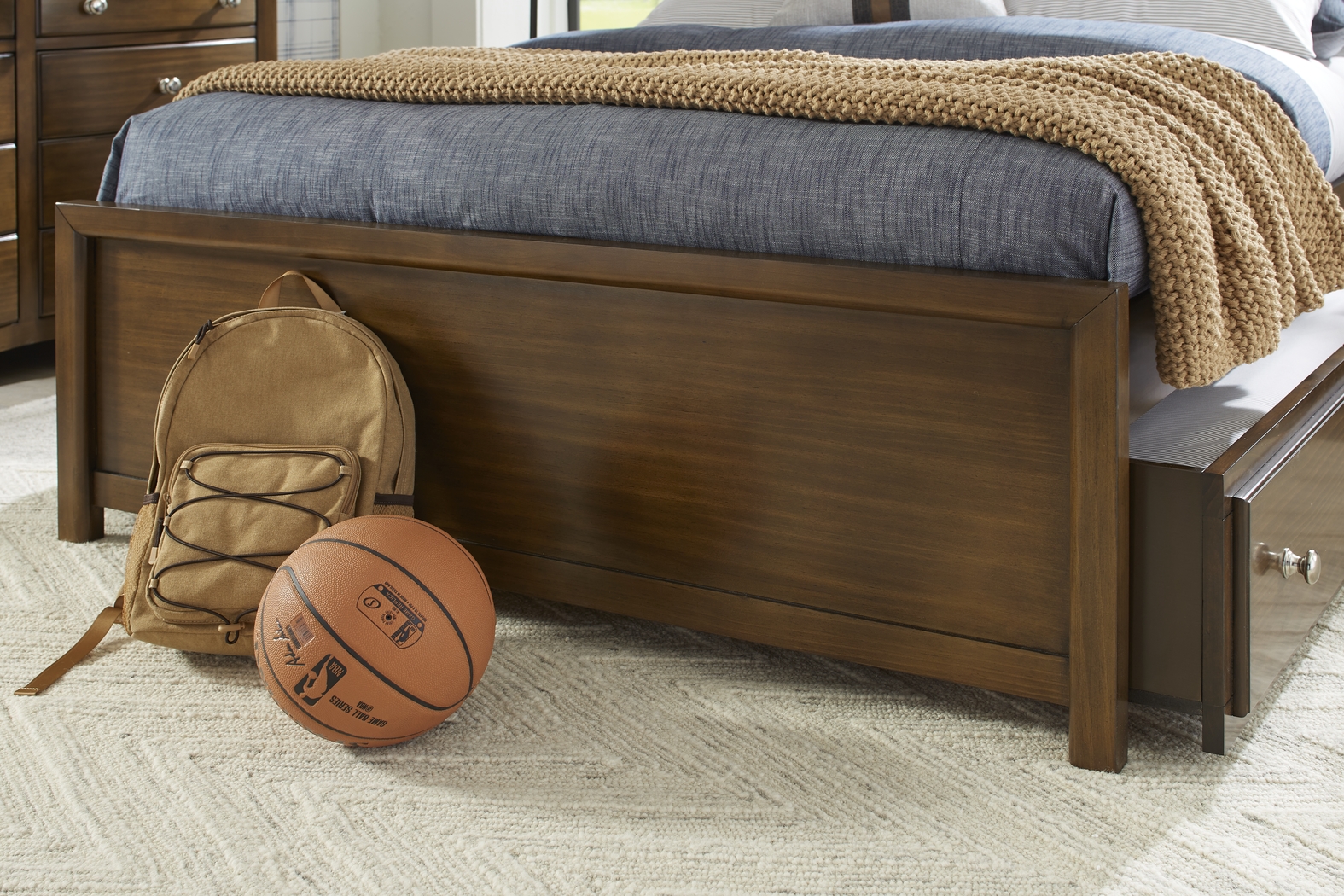 Kids Santa Cruz Brown Cherry Full Bookcase Bedroom - Thumbnail - Image 5