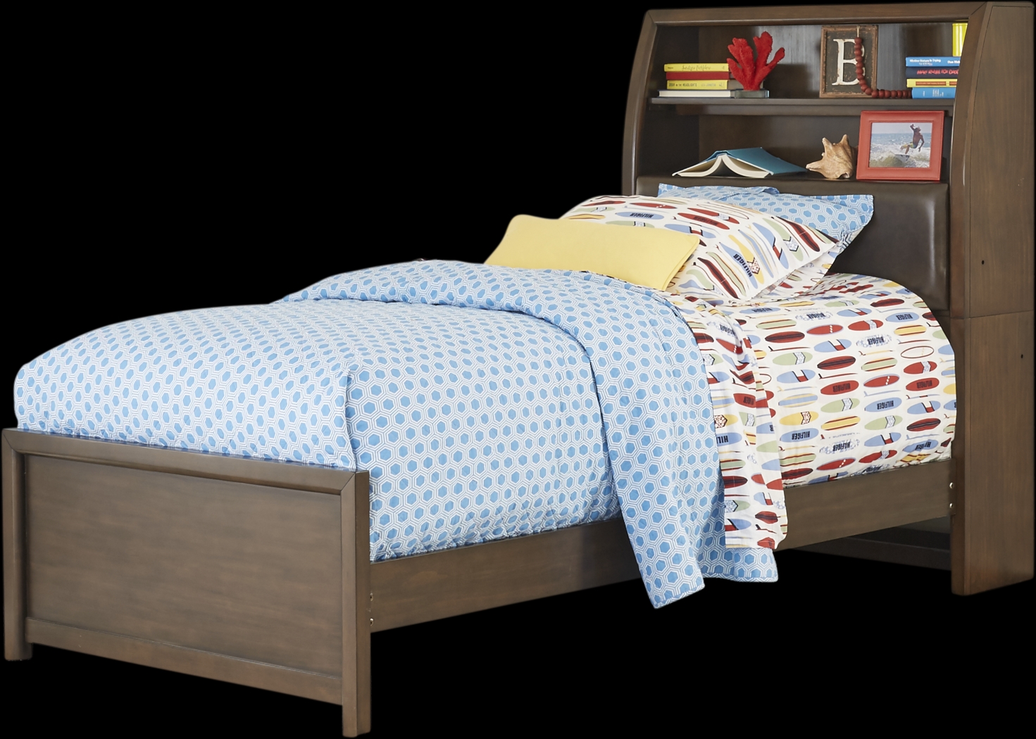 Kids Santa Cruz Cherry 5 Pc Twin Bookcase Bedroom - Thumbnail - Image 2