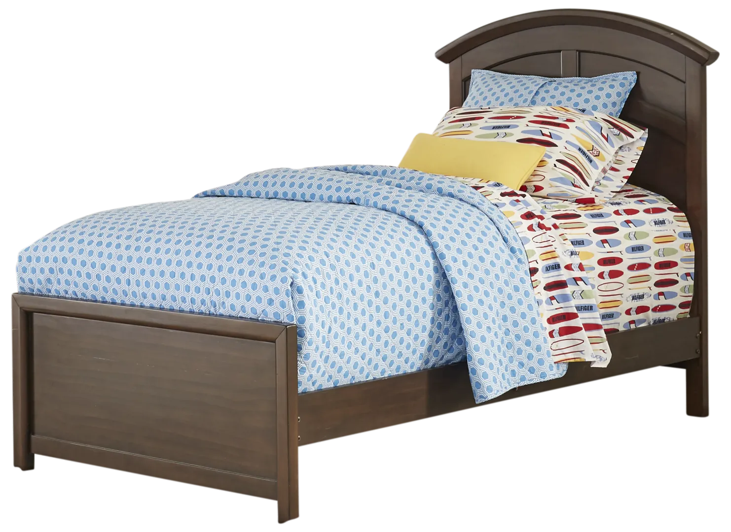 brown cherry 3 pc twin panel bed