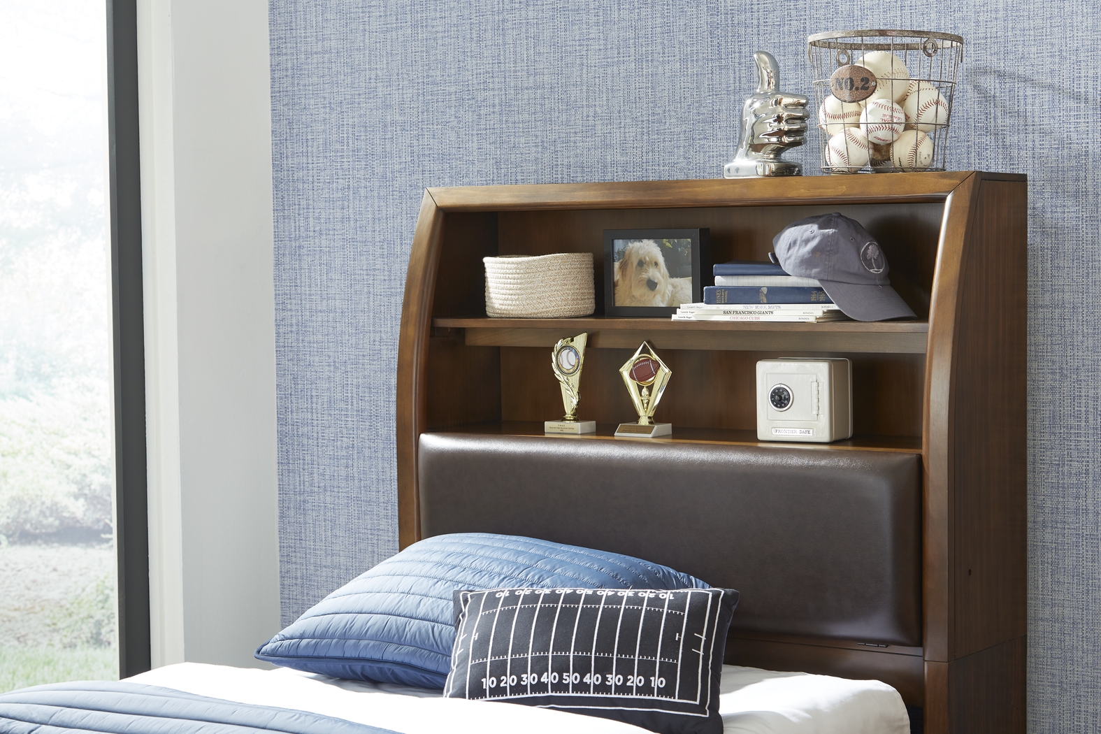 Kids Santa Cruz Brown Cherry Twin Bookcase Bedroom - Thumbnail - Image 4