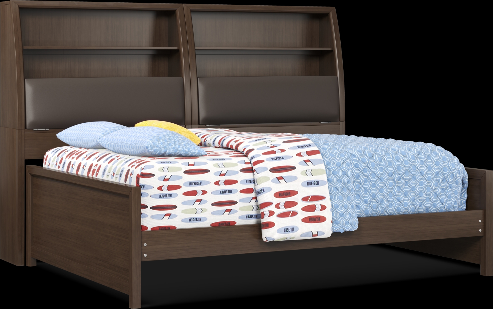 Kids Santa Cruz Cherry 5 Pc Full Bookcase Wall Bed - Thumbnail - Image 2