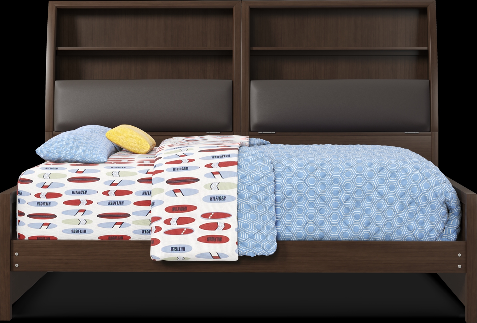 Kids Santa Cruz Cherry 5 Pc Full Bookcase Wall Bed - Thumbnail - Image 1