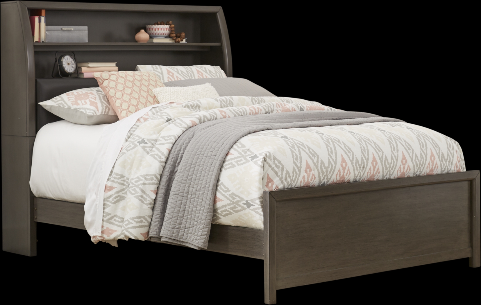 Kids Santa Cruz Gray 5 Pc Full Bookcase Bedroom - Thumbnail - Image 2