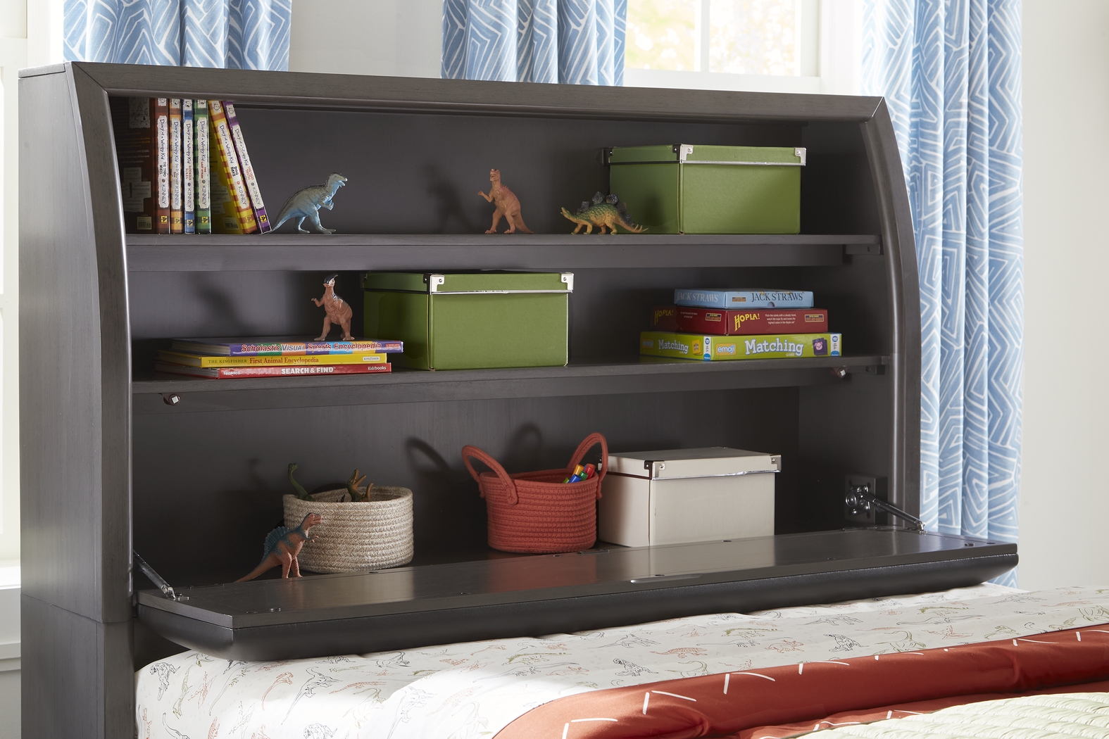 Kids Santa Cruz Gray Twin Bookcase Bed - Thumbnail - Image 4