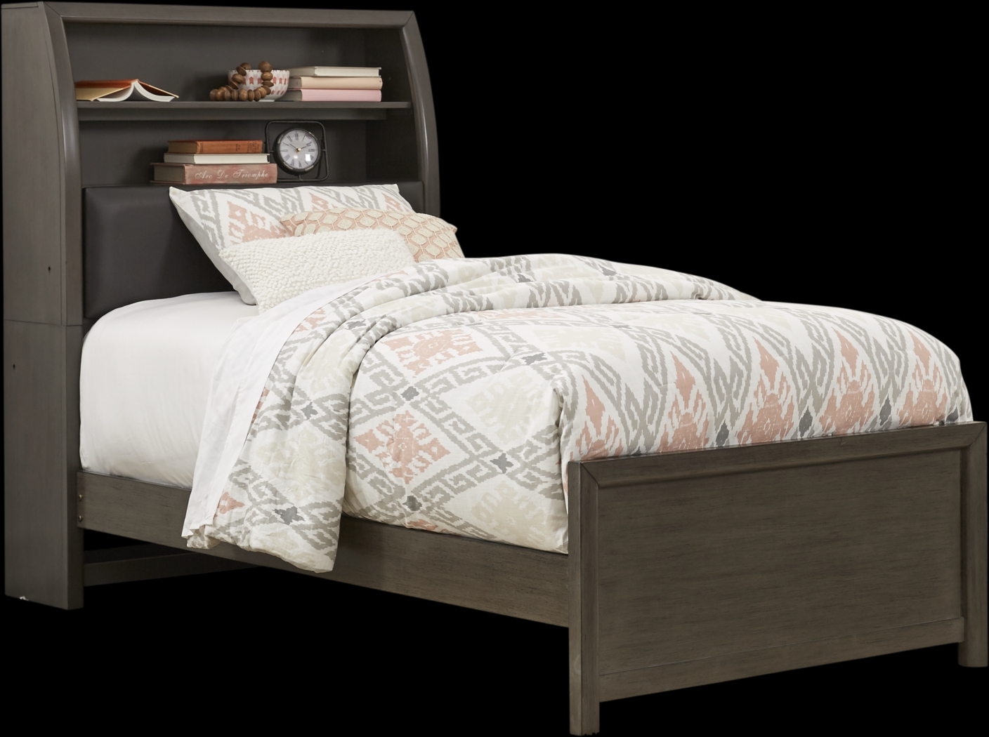 Kids Santa Cruz Gray Twin Bookcase Bed - Thumbnail - Image 1