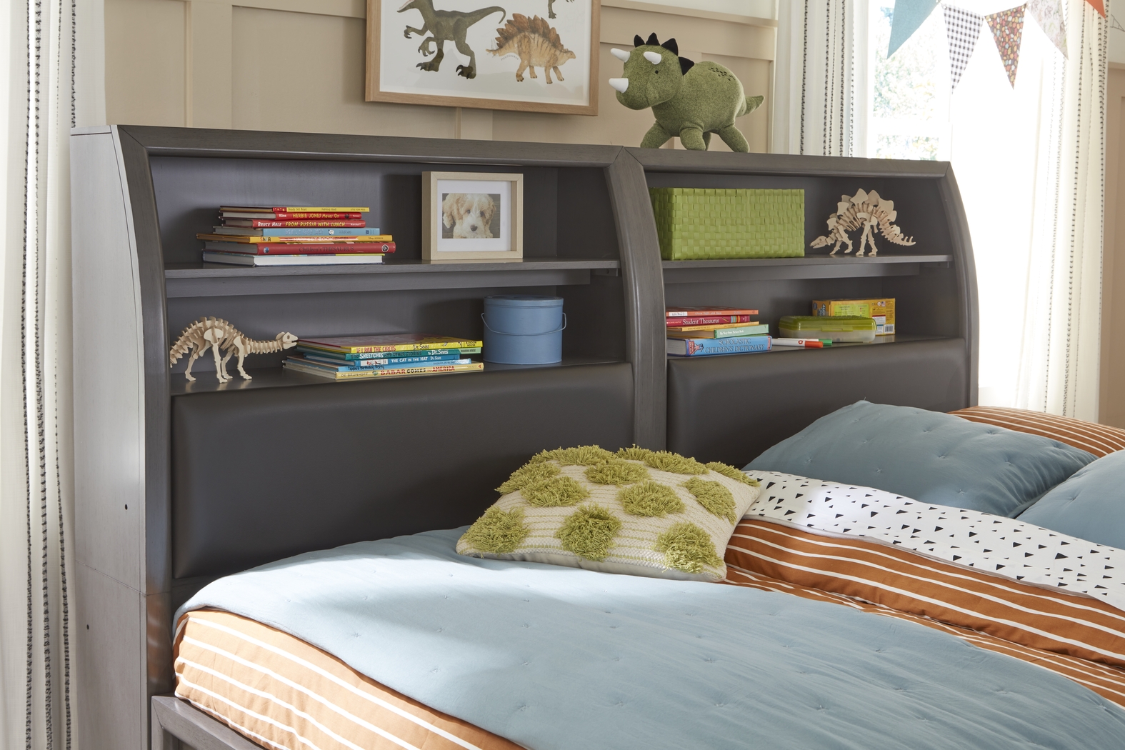 Kids Santa Cruz Gray Full Bookcase Wall Bed - Thumbnail - Image 4