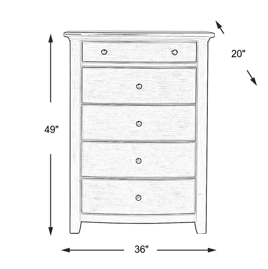 Dimension Image. Please refer to the Dimension Tab on this page for dimension details.