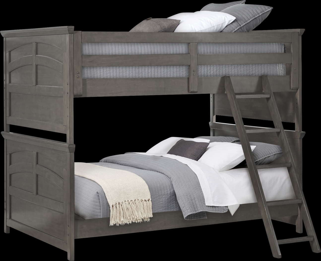 Kids Santa Cruz Gray Full/Full Bunk Bed - Thumbnail - Image 1