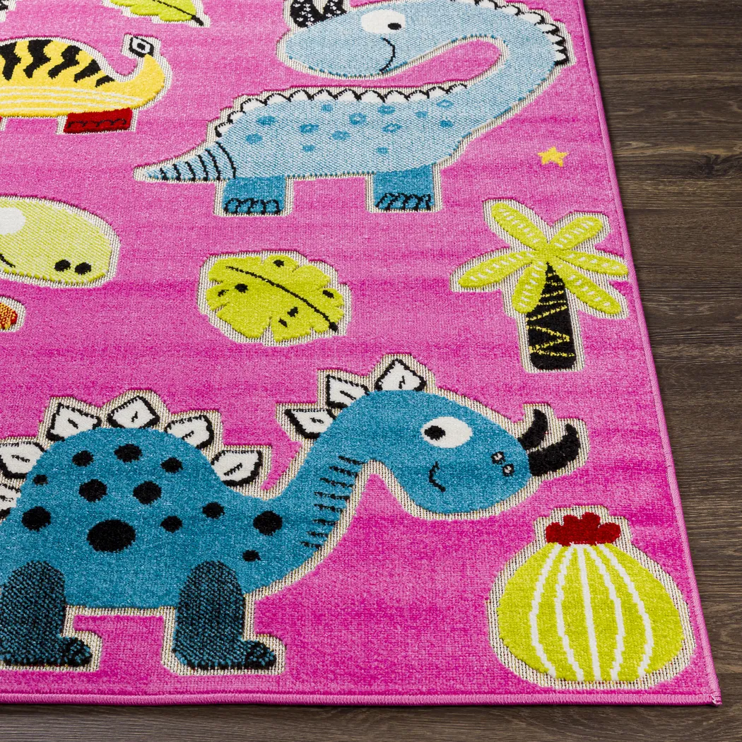 Kids Saurs Party Pink 5' x 7' Rug - Thumbnail - Image 4