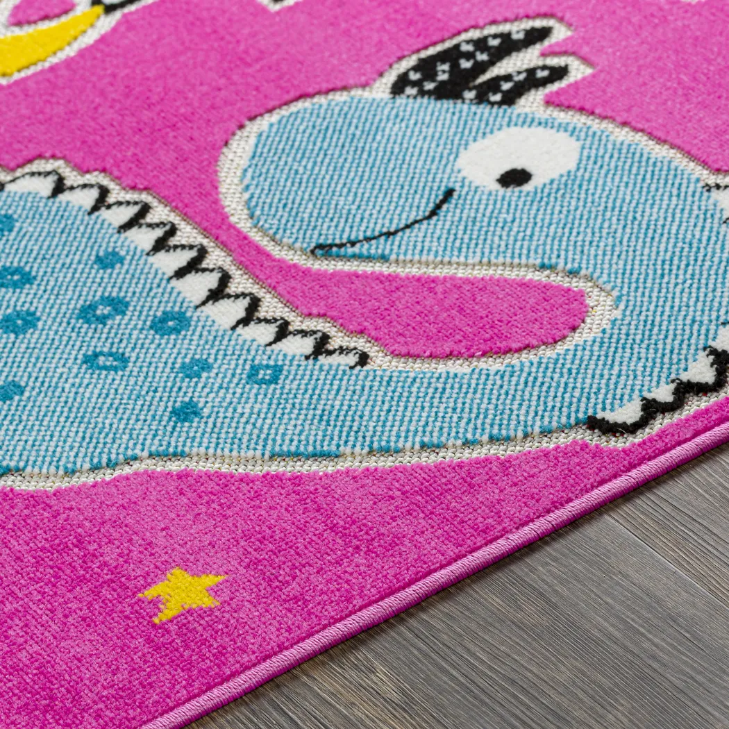 Kids Saurs Party Pink 5' x 7' Rug - Thumbnail - Image 5