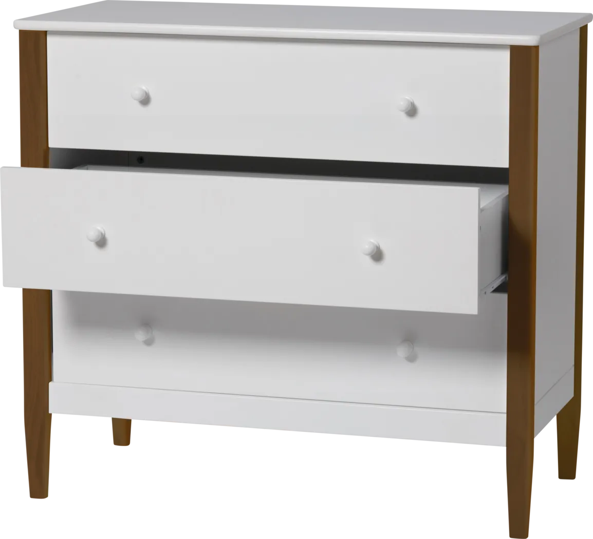 Kids Scola White/Brown 3 Drawer Dresser - Thumbnail - Image 3