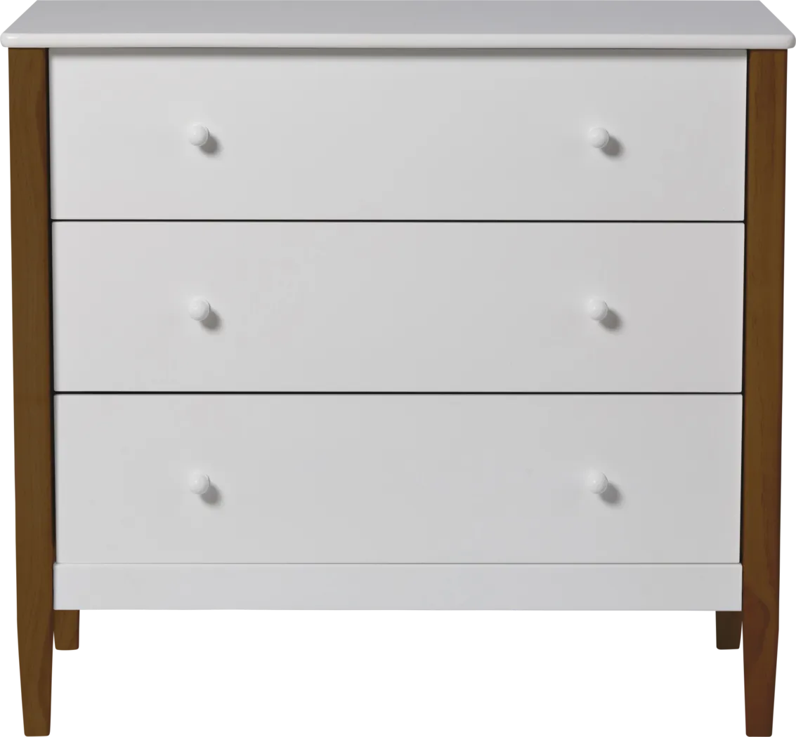 Kids Scola White/Brown 3 Drawer Dresser - Thumbnail - Image 4